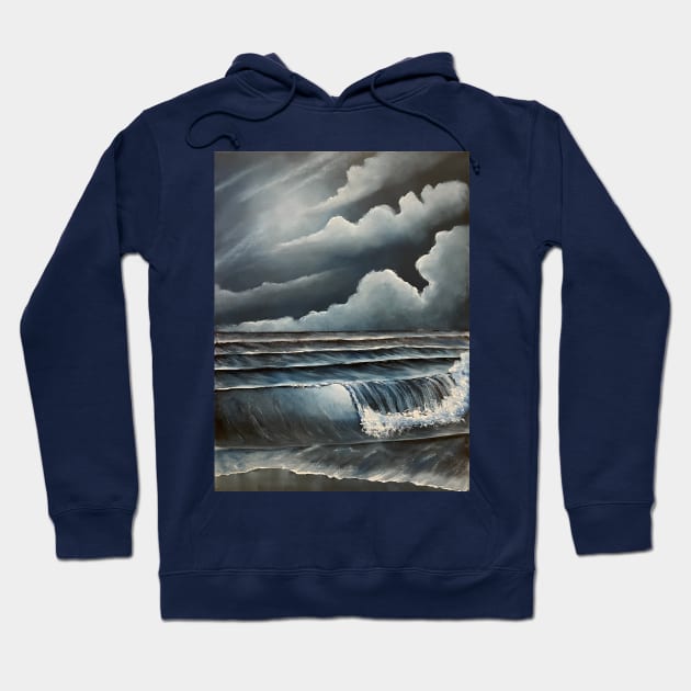 Blue Gray Seascape Hoodie by J&S mason